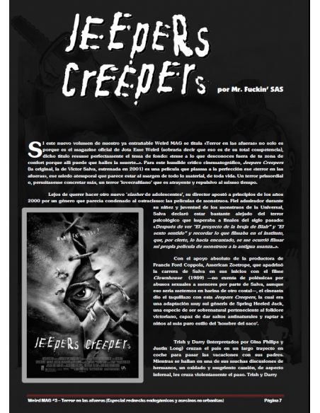 WEIRD MAG "TERROR EN LAS AFUERAS" (Especial Rednecks) + REGALO póster de Cindy Weird (The Final Reprint. Ed. Tapa blanda)