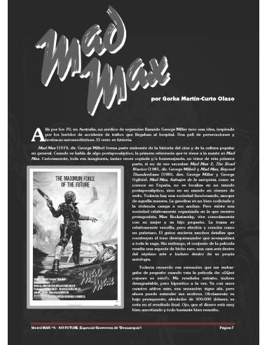WEIRD MAG Núm.4: "NO FUTURE" + REGALO póster de Cindy Weird (Ed. Tapa blanda)