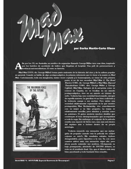 WEIRD MAG Núm.4: "NO FUTURE" + REGALO póster de Cindy Weird (Ed. Tapa blanda)